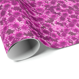 Modernes grafisches Dahlia-Muster, Amethyst Lila Geschenkpapier