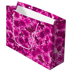 Modernes grafisches Dahlia-Muster, Amethyst Lila Große Geschenktüte
