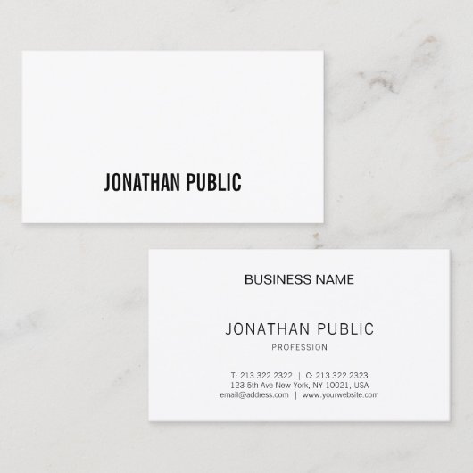 Modernes grafisches Elegant Einfach Schlicht Beruf Visitenkarte (Vorne/Hinten)