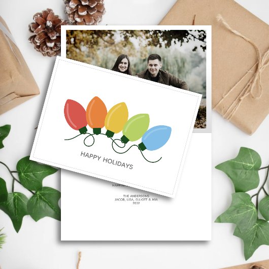 Modernes, grafisches Foto mit Lichtern Feiertagskarte