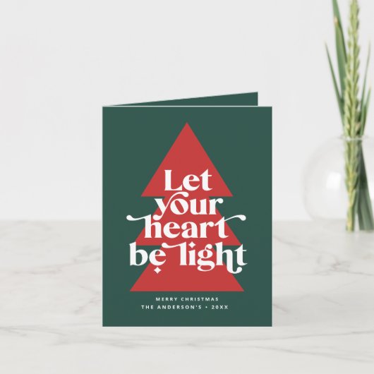 Modernes grafisches Minimal-Weihnachtsbaum-Foto Feiertagskarte (Vorderseite)