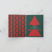 Modernes grafisches Minimal-Weihnachtsbaum-Foto Feiertagskarte (Innenseite)