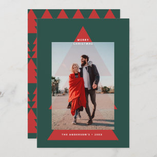 Modernes grafisches Minimal-Weihnachtsbaum-Foto Feiertagskarte
