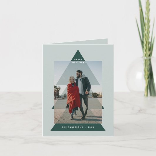 Modernes grafisches Minimal-Weihnachtsfest-Foto Feiertagskarte (Vorderseite)