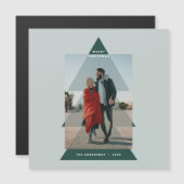 Modernes grafisches Minimal-Weihnachtsfest-Foto Magnetkarte (Vorne/Hinten)