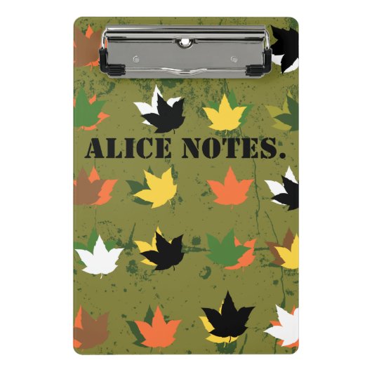 Modernes, grafisches Muster. Alice-Notizen. Person Mini Klemmbrett (Vorderseite)