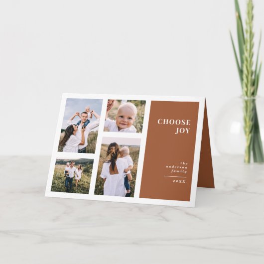 Modernes, grafisches und minimales Weihnachtsgesch Karte (Vorderseite)