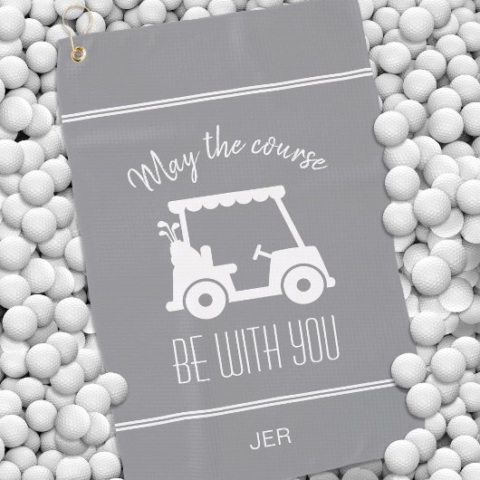 Modernes Gran Golf Cart Mit Monogramm Golfer Niedl Golfhandtuch