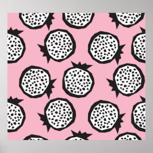 Modernes Granatapfel: Abstrakter Nahtloser Stil Poster