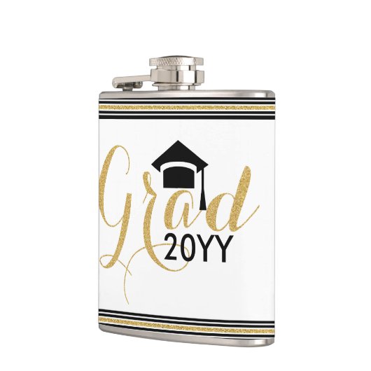 Modernes Grand 2016 Gold Glitzer Text Design Flachmann (Links)