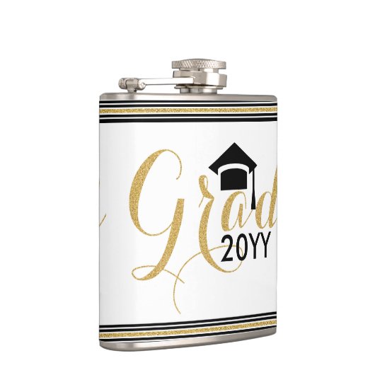 Modernes Grand 2016 Gold Glitzer Text Design Flachmann (Rechts)