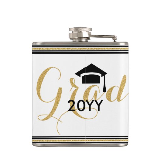 Modernes Grand 2016 Gold Glitzer Text Design Flachmann (Rückseite)