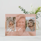 Modernes Grand Scripting Rosa Overlay Grad Drei Fo Einladung (Stehend Vorderseite)