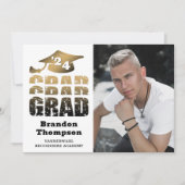 Modernes Grand Year Black Gold Gradient 3 Fotos Ankündigung (Vorderseite)