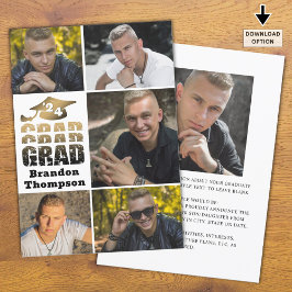 Modernes Grand Year Black Gold Gradient 6 Fotos Ankündigung