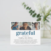 Modernes "Gratea" Foto Collage Beileid Dankeskarte (Stehend Vorderseite)
