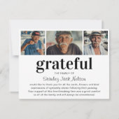 Modernes "Gratea" Foto Collage Beileid Dankeskarte (Vorderseite)