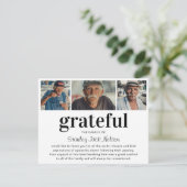 Modernes "Gratea" Foto Collage Beileid Dankeskarte (Stehend Vorderseite)