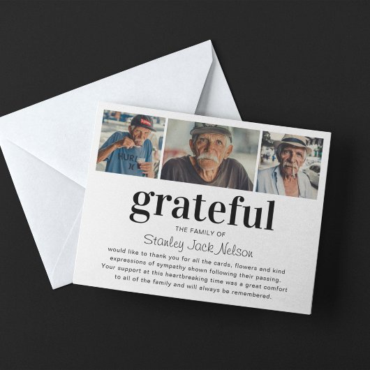 Modernes "Gratea" Foto Collage Beileid Dankeskarte