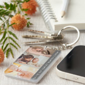 Modernes Grau 3 Foto Collage für Opa Schlüsselanhänger (Vorderseite rechts)