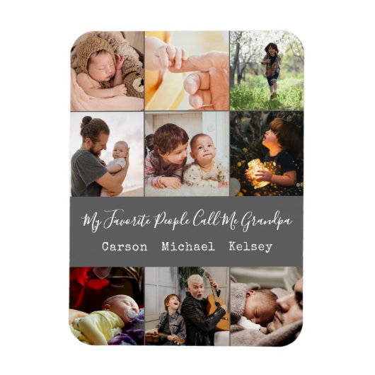 Modernes Grau 9 Fotomaterial für Opa Magnet (Vertikal)