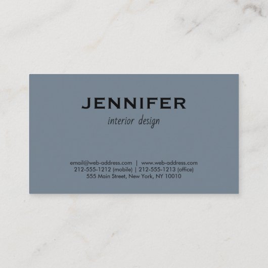 Modernes, grau Abstraktes Innendesign. Visitenkarte (Rückseite)
