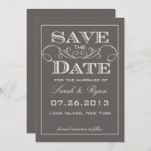 Modernes Grau Ankündigung Datum freihalten (Vorne/Hinten)