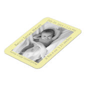 Modernes Grau auf Pastel Yellow Baby Ankündigung Magnet (Linke Seite)