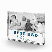Modernes Grau bester Vater Vatertag 3 Fotoblock (Rechts)