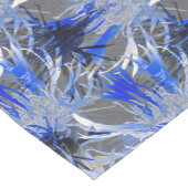 Modernes, grau-blaues, künstlerisch-florales Muste Mittelgroßer Tischläufer (Ecke)