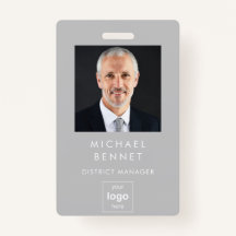 Modernes Grau Corporate Foto ID