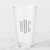 Modernes Grau-Einfach-Dreibuchstabenmonogramm Glas (Vorderseite)