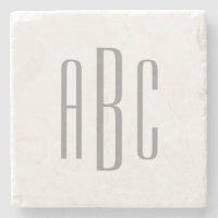 Modernes Grau-Einfach-Dreibuchstabenmonogramm