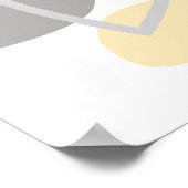 Modernes, grau-gelbes Abstraktes Muster Poster (Ecke)