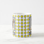 Modernes, grau-gelbes geometrisches Muster Foto Kaffeetasse (Mittel)