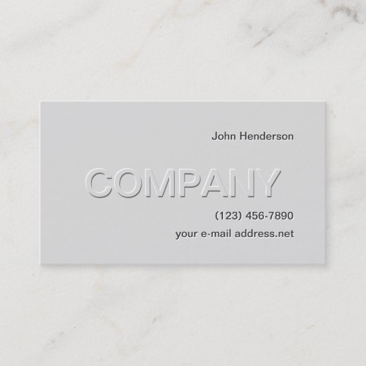 Modernes Grau geprägt Visitenkarte (Vorderseite)