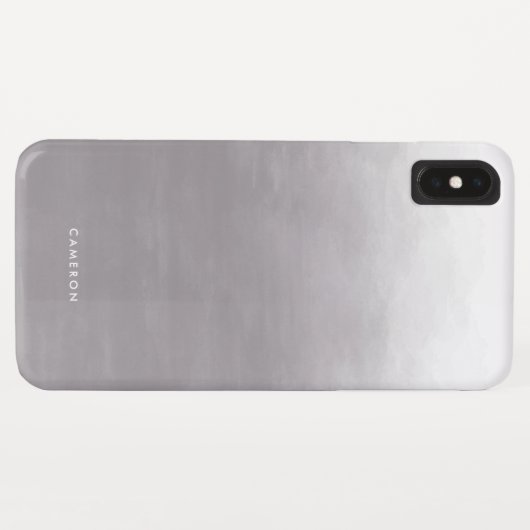 Modernes Grau Gradient Ombre Personalisiert Case-Mate iPhone Hülle (Rückseite (Horizontal))