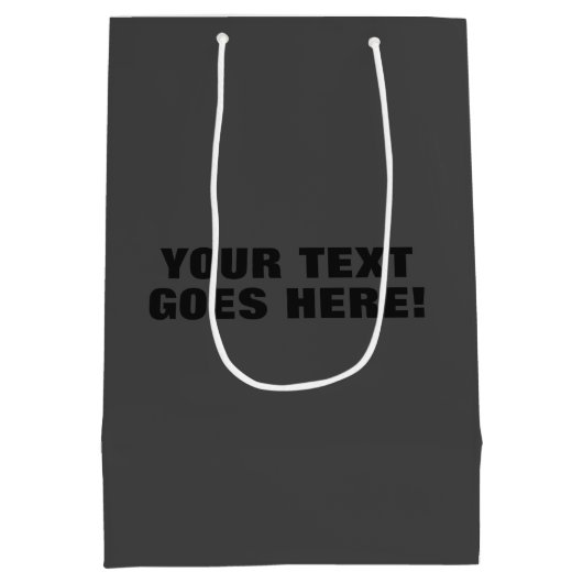 Modernes Grau Minimalistisch Beruflich Mittlere Geschenktüte (Rückseite)