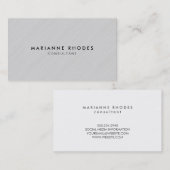 Modernes Grau Minimalistisch Visitenkarte (Vorne/Hinten)