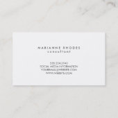 Modernes Grau Minimalistisch Visitenkarte (Rückseite)