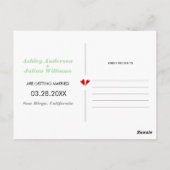 Modernes Grau, Minze zwei Foto Save the Date Postkarte (Rückseite)