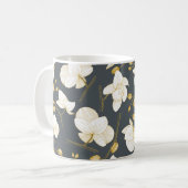 Modernes Grau mit elegantem Orchid-Orchideen aus G Kaffeetasse (Vorderseite Links)