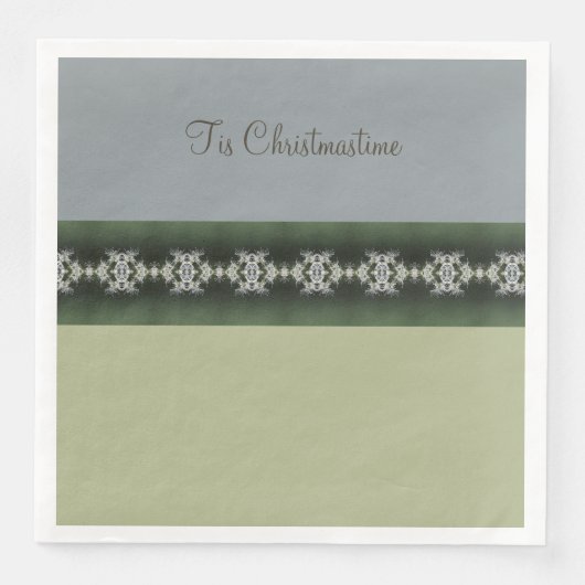 Modernes Grau mit Grün Serviette (Vorderseite)