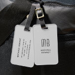 Modernes Grau Mit Monogramm Gepäckanhänger<br><div class="desc">Moderner,  grauer Mit Monogramm Gepäckanhänger.</div>