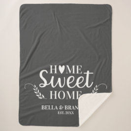 Modernes Grau Monogram Name Blanket Sherpadecke