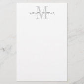 Modernes Grau Monogramm Briefpapier (Vorderseite)