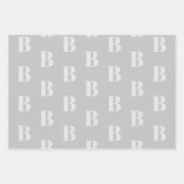 Modernes, grau-monogramm-Muster Geschenkpapier Set (Vorderseite 2)