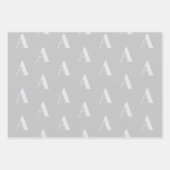 Modernes, grau-monogramm-Muster Geschenkpapier Set (Vorderseite)