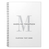 Modernes Grau Monogramm Notizblock (Vorderseite)