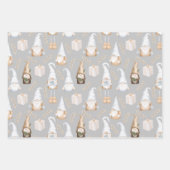 Modernes, grau-neutrales Gnommuster Geschenkpapier Set (Vorderseite 3)